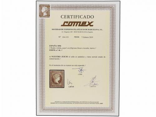 (*) ESPAÑA. Ed. 46. 2 reales castaño. MAGNÍFICO EJEMPLAR. Ce