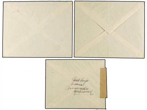 ¿ ESPAÑA. 1935-38. Tres cartas circuladas a DINAMARCA, tasad