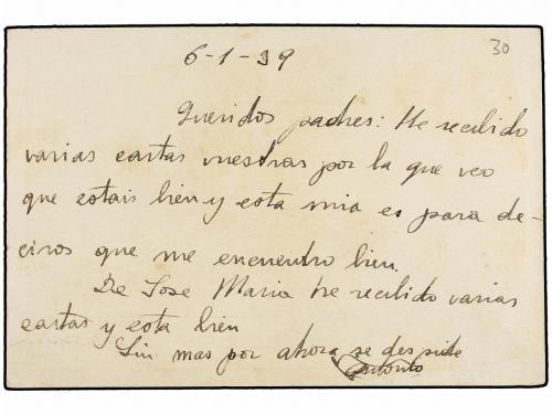 ¿ ESPAÑA GUERRA CIVIL. 1939. Tarjeta postal militar circulad