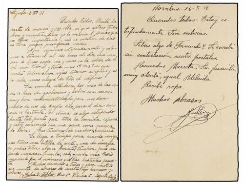 ¿ ESPAÑA GUERRA CIVIL. 1937-38. Dos tarjetas postales de un