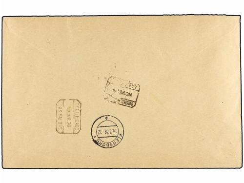 ✉ ESPAÑA: CANARIAS. Ed. 34, 39, 40. 1938. LA LAGUNA a ALEMAN