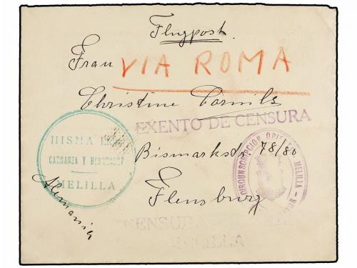 ¿ ESPAÑA GUERRA CIVIL. 1937. MELILLA a ALEMANIA. Carta con m