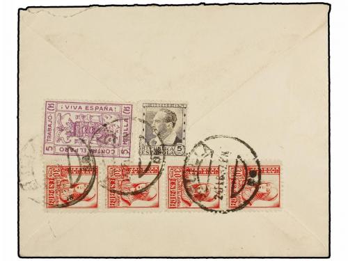 ¿ ESPAÑA GUERRA CIVIL. 1937. MELILLA a ALEMANIA. Carta con m