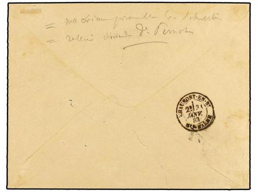 ✉ FRANCIA. 1883. VIGNORY a CHAUMONT. 15 cts. azul, tasada a 