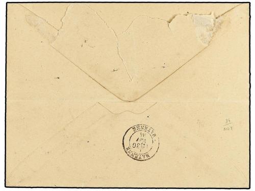 ✉ FRANCIA. 1884. LASSAY a MAYENNE. 40 cts. naranja, tasada a