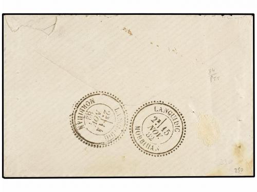 ✉ FRANCIA. 1882. HENNEBONT a LANGUIDIC (Morbihan). 1 cto. ne