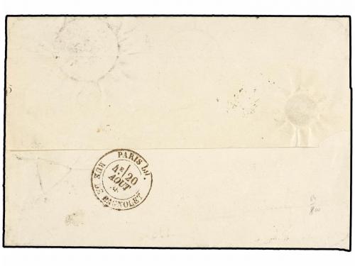 ✉ FRANCIA. 1885. PARÍS correo interior tasada con sellos de 