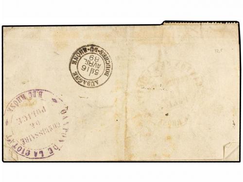 ✉ FRANCIA. 1889. LA CIOTAT a AUBAGNE. Circulada sin sellos t