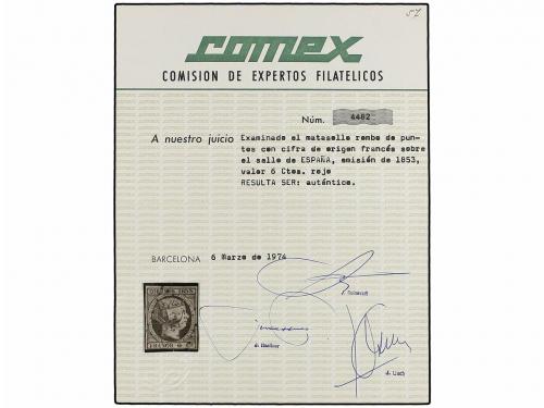 ° ESPAÑA. Ed. 17. 6 cuartos carmín, mat. ROMBO DE PUNTOS CON