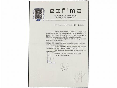 ¿ ESPAÑA. Ed. 15. 1852. GRANADA a VÉLEZ MÁLAGA. Sobre de car