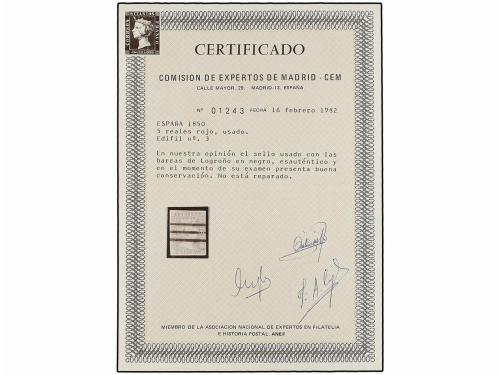 ° ESPAÑA. Ed. 3. 5 reales rojo, mat. BARRAS DE LOGROÑO. MAGN