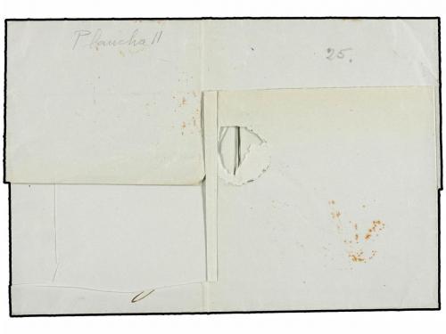 ¿ ESPAÑA. Ed. 1. 1850. SORIA a MADRID. 6 cuartos negro, mat.