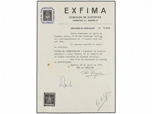 (*) ESPAÑA. Ed. 25. 2 reales bermellón. Excelente presencia.