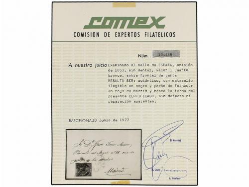 ¿ ESPAÑA. Ed. 22. 1854. FRONTAL. MADRID correo interior. 1 c