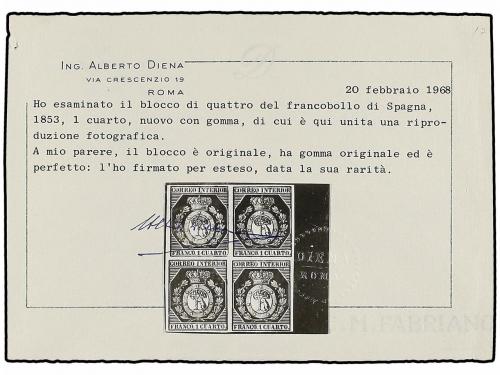 **/* ESPAÑA. Ed. 22 (4). 1 cuarto bronce dorado. Bloque de c