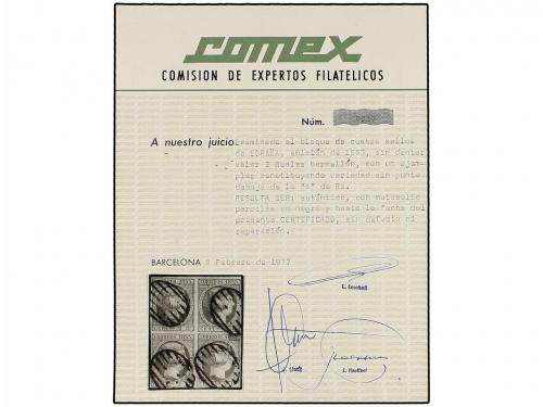 ° ESPAÑA. Ed. 19+19it. 2 reales bermellón. Bloque de cuatro,