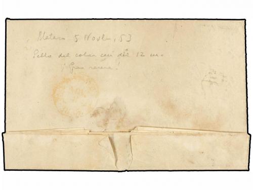 ✉ ESPAÑA. Ed. 17. 1853. MATARÓ a MADRID. 6 cuartos lila colo