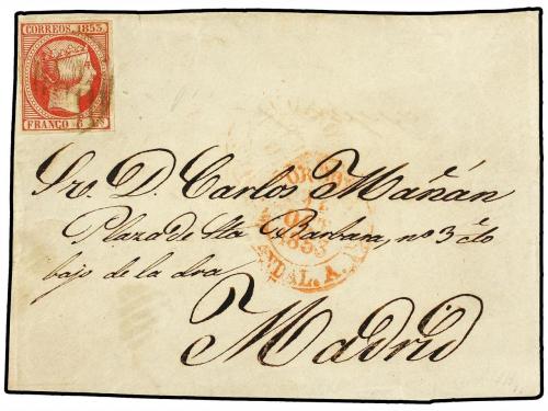 ✉ ESPAÑA. Ed. 17pa. 1853. FRONTAL reutilizado de ida y vuelt