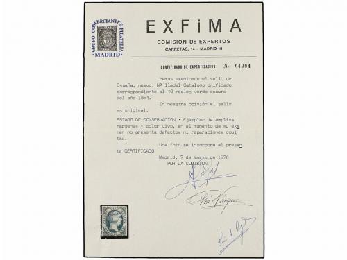 (*) ESPAÑA. Ed. 11. 10 reales verde. Color intenso y grandes