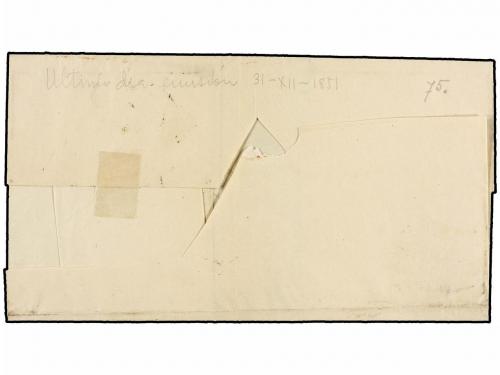 ¿ ESPAÑA. Ed. 7. 1851. SEVILLA a MADRID. 12 cuartos lila, ma