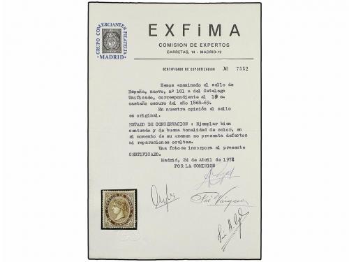 (*) ESPAÑA. Ed. 101. 19 cuartos castaño. Bien centrado. MAGN