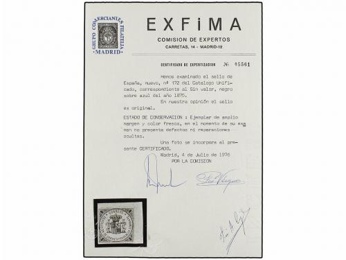 * ESPAÑA. Ed. 172. SELLO DE DEVOLUCIÓN. Esquina de pliego. L