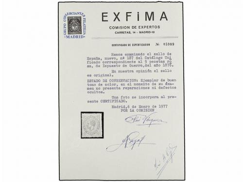 ** ESPAÑA. Ed. 187. 5 pts. rosa. Centraje aceptable. Muy bon