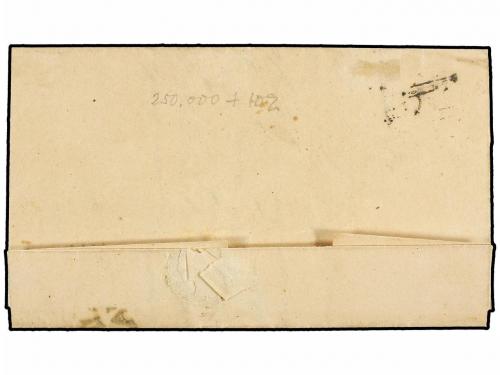 ¿ ESPAÑA. Ed. 6. 1851. VILLAGARCIA a SANTIAGO. 6 cuartos neg