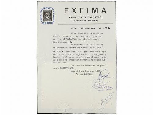 ** ESPAÑA. Ed. 880/86s. SERIE COMPLETA en bloques de cuatro