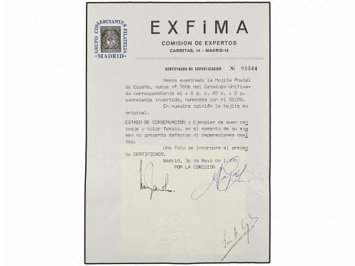 ** ESPAÑA. Ed. 760hi. HOJITA BLOQUE. Aéreo + 5 pts. azul SOB
