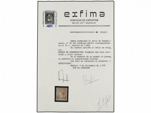 (*) ESPAÑA. Ed. 82. 12 cuartos naranja. PIEZA DE LUJO. Cert.