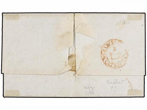 ¿ ESPAÑA. Ed. 1A. 1850. ALICANTE a BARCELONA. 6 cuartos negr