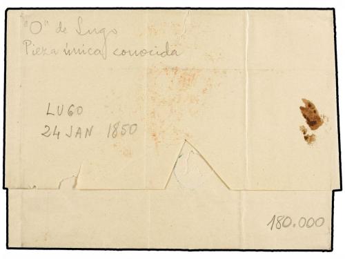 ¿ ESPAÑA. Ed. 1 (2). 1850. LUGO a MADRID. 6 cuartos negro, d