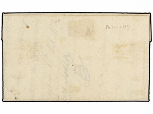 ¿ ESPAÑA. Ed. 1A. 1850. PUEBLA a SANTIAGO. 6 cuartos negro,