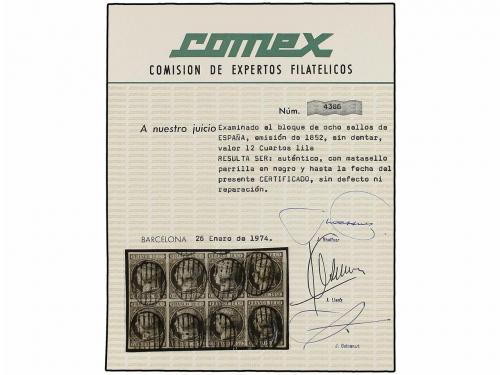 ° ESPAÑA. Ed. 13 (8). 12 cuartos lila. Bloque de ocho, mat.