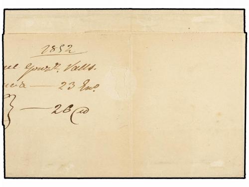 ✉ ESPAÑA. Ed. 12. 1852. VALENCIA a MADRID. 6 cuartos rojo, m