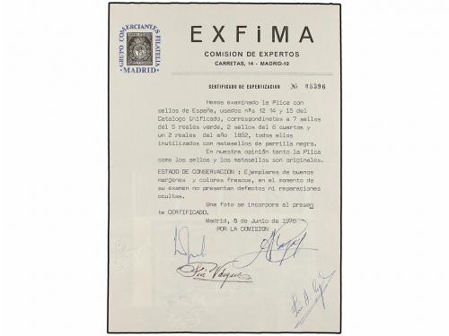 Δ ESPAÑA. Ed. 14, 12 (2), 15 (7). GRAN FRAGMENTO de PLICA JU