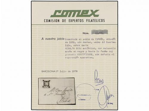 ¿ ESPAÑA. Ed. 7. 1851. SALAMANCA a MADRID. 12 cuartos castañ