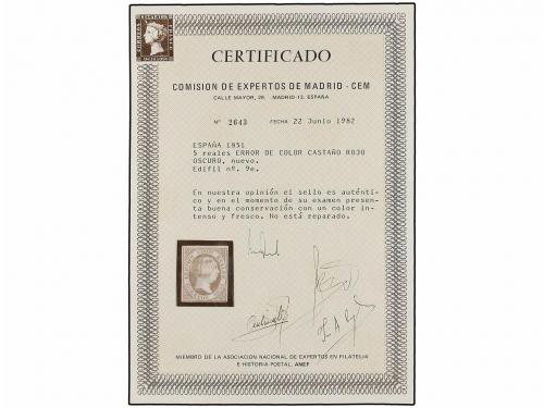 * ESPAÑA. Ed. 9ec. 5 reales castaño rojo oscuro (chocolate).