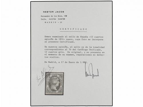 (*) ESPAÑA. Ed. 7b. 12 cuartos gris. Color fresco, márgenes