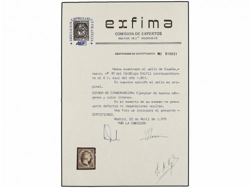 * ESPAÑA. Ed. 10. 6 reales azul. Color fresco conservando to