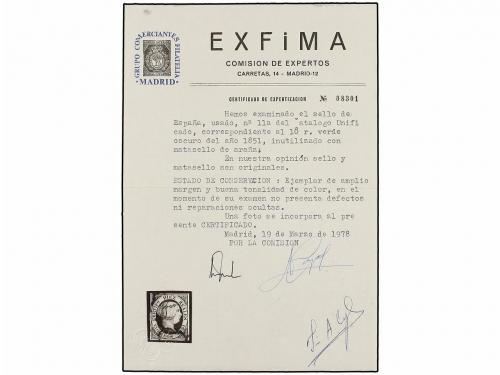 ° ESPAÑA. Ed. 11. 10 reales verde. Color excepcional. Cert.