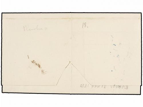 ¿ ESPAÑA. Ed. 1A. 1850. BURGOS a MADRID. 6 cuartos negro, ma