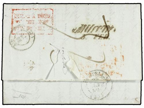 ¿ ESPAÑA: PREFILATELIA. 1841. GRANADA a MILANO. Marca GRANAD