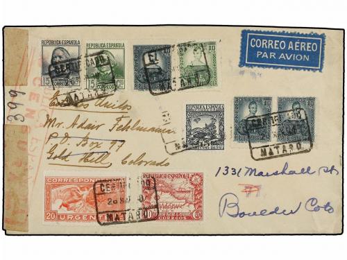 ¿ ESPAÑA. Ed. 690, 694, 679. 1938. MATARÓ a U.S.A. Espectacu