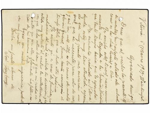 ¿ ESPAÑA GUERRA CIVIL. 1939. VITORIA a SALAMANCA. Entero Pos