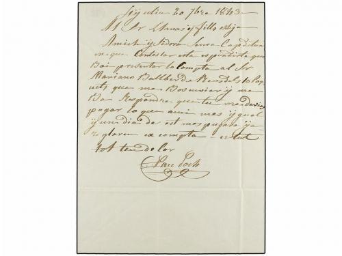 ✉ ANDORRA. 1842. SAN JULIA (Andorra) a PUIGCERDÀ. Fechador U