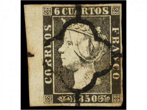 ° ESPAÑA. Ed. 1 y 1A. 6 cuartos negro. 10 sellos y una parej