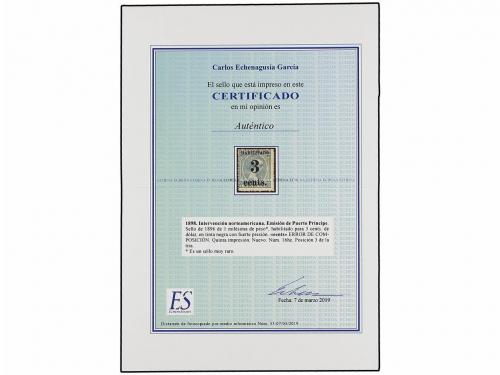 * CUBA. Ed. 16he. PUERTO PRÍNCIPE. 3 cents. s. 1 mil. verde 