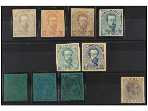 CUBA. Ed. 26. 1873-80. CONJUNTO de ENSAYOS DE COLOR y PRUEBA